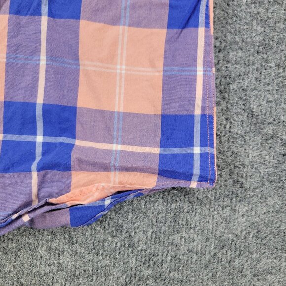 Express Button Shirt Men's Medium Blue Plaid Long Sleeve Single Pocket Adult M - Picture 7 of 16